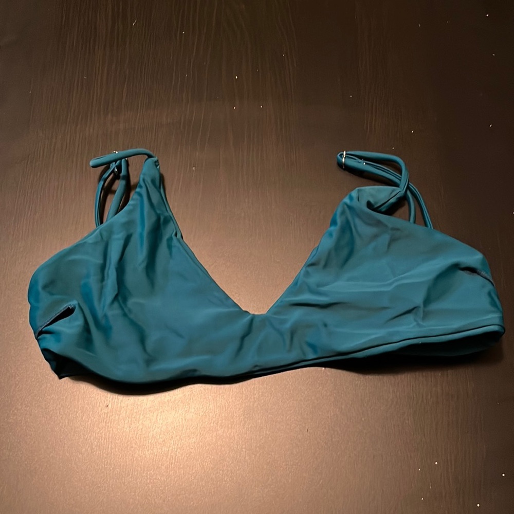 Teal Bathing Suit Top with Adjustable Straps, Size Small